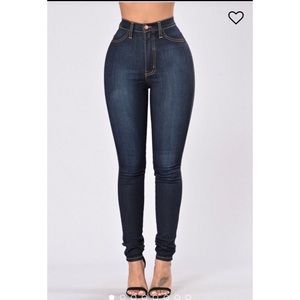 Fashion Nova High Waist Jeans-Dark